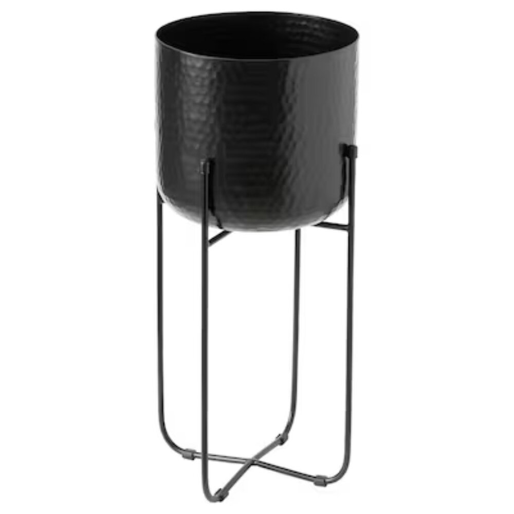 Vindfläkt Gardening Plant Pot With Stand, Black, 16.5" H with Stand